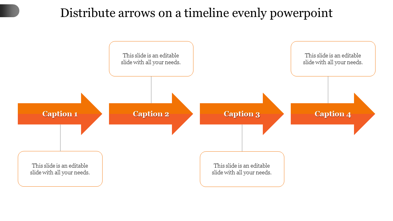 distribute arrows on a timeline evenly powerpoint-Orange